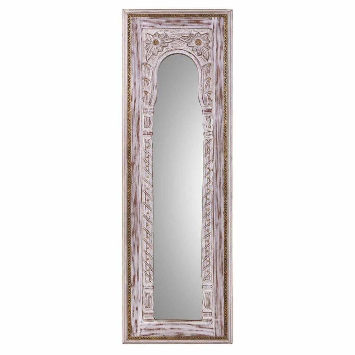 Espejo de pared Alexandra House Living Blanco 1 x 90 x 30 cm Rectangular